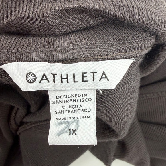 Athleta Cardigan Women 1X Brown Pranayama Restore Wrap Stretch Comfy Athleisure - Picture 8 of 14